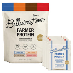 Ballerina Farm grass-fed whey powder jar for daily protein fueling