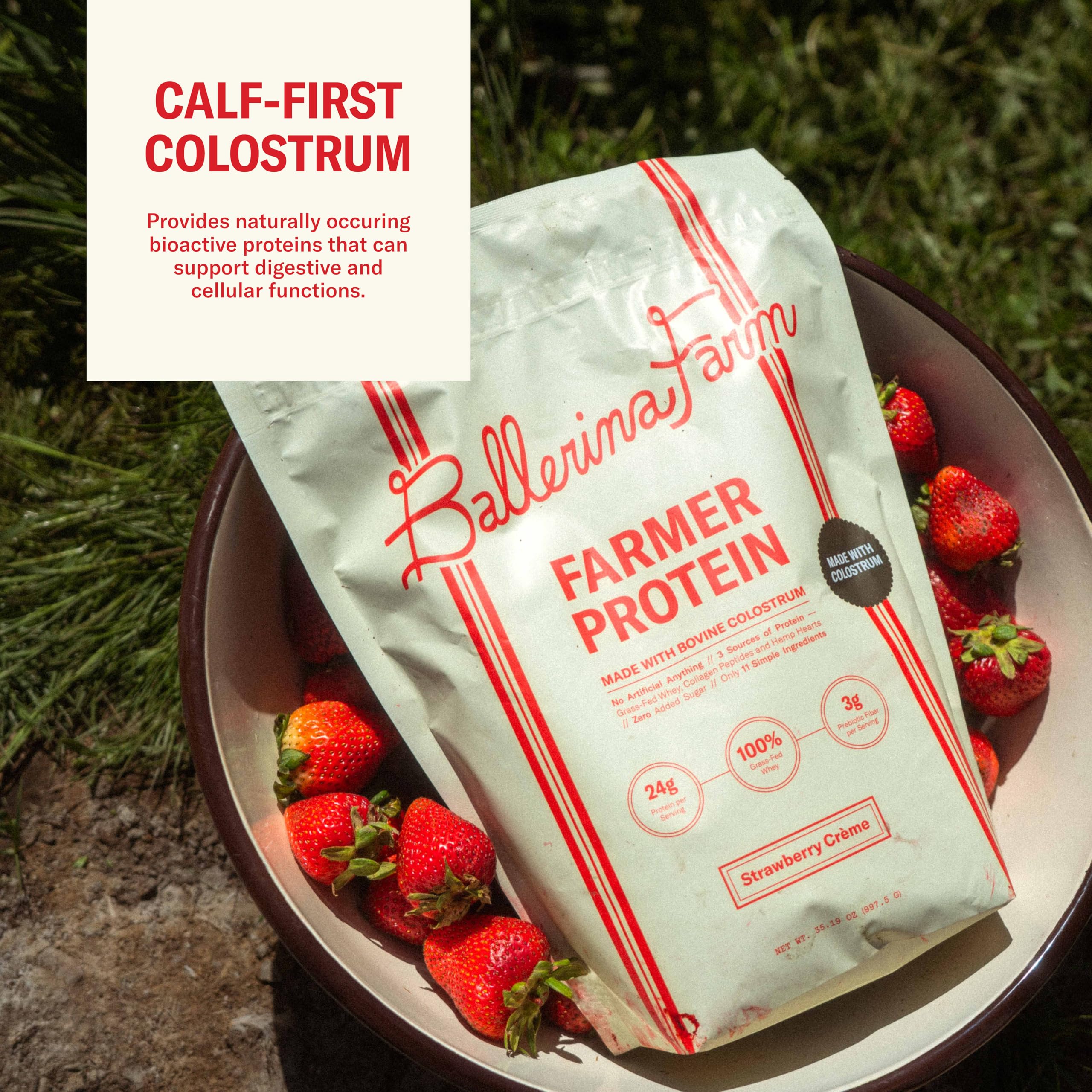 Ballerina Farm prebiotic fiber canister ready for smoothies