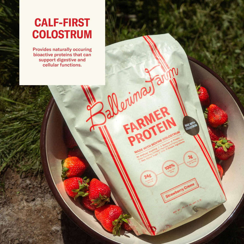 Ballerina Farm prebiotic fiber canister ready for smoothies