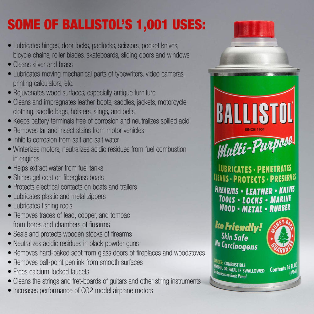 Ballistol in use on metal surface, demonstrating penetrating protection and anti-corrosion film.