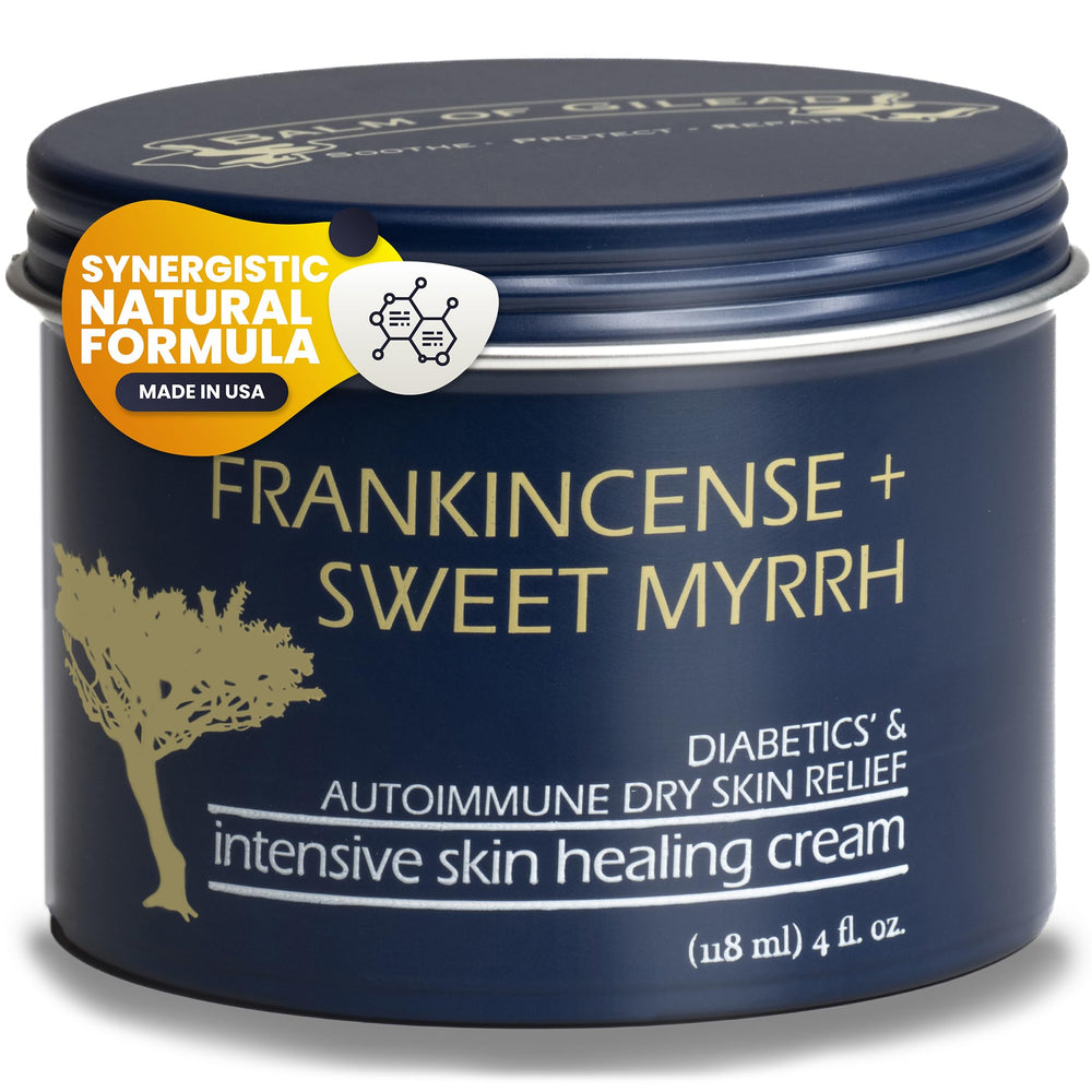 BALM OF GILEAD Foot Healing Cream bottle shows deep hydration for dry, sensitive skin