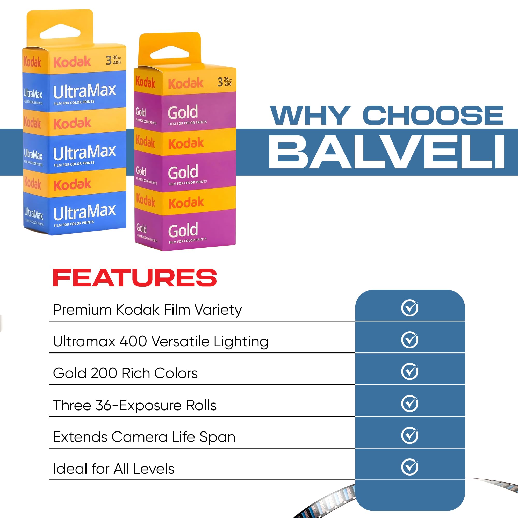 Balveli Kodak Gold 200 bundle delivers rich colors with subtle grain for everyday scenes.