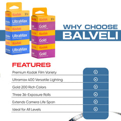 Balveli Kodak Gold 200 bundle delivers rich colors with subtle grain for everyday scenes.