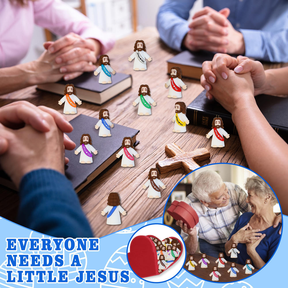 Bamamon baptism gifts and religious decor with mini Jesus figures