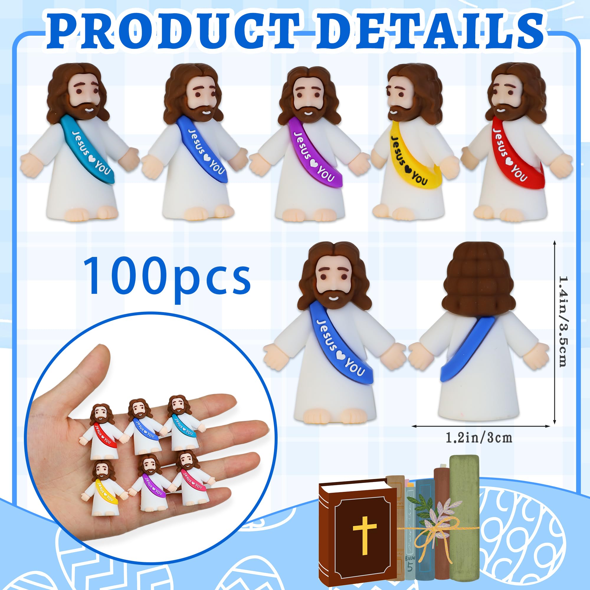 Bamamon mini Jesus figures colorful set for festive decorations and gift ideas.