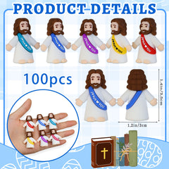Bamamon mini Jesus figures colorful set for festive decorations and gift ideas.