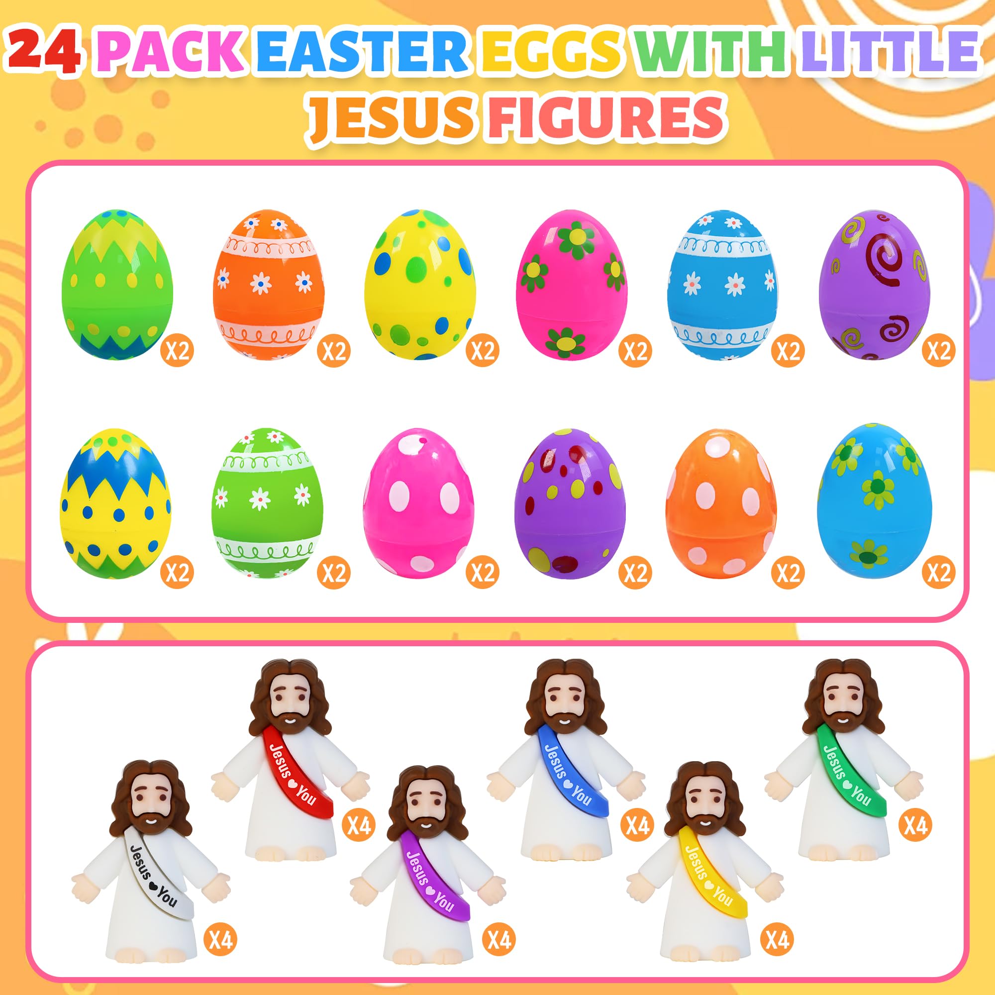 Mini Jesus figures inside Bamamon eggs provide safe classroom surprises.