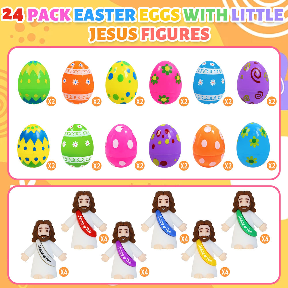 Mini Jesus figures inside Bamamon eggs provide safe classroom surprises.