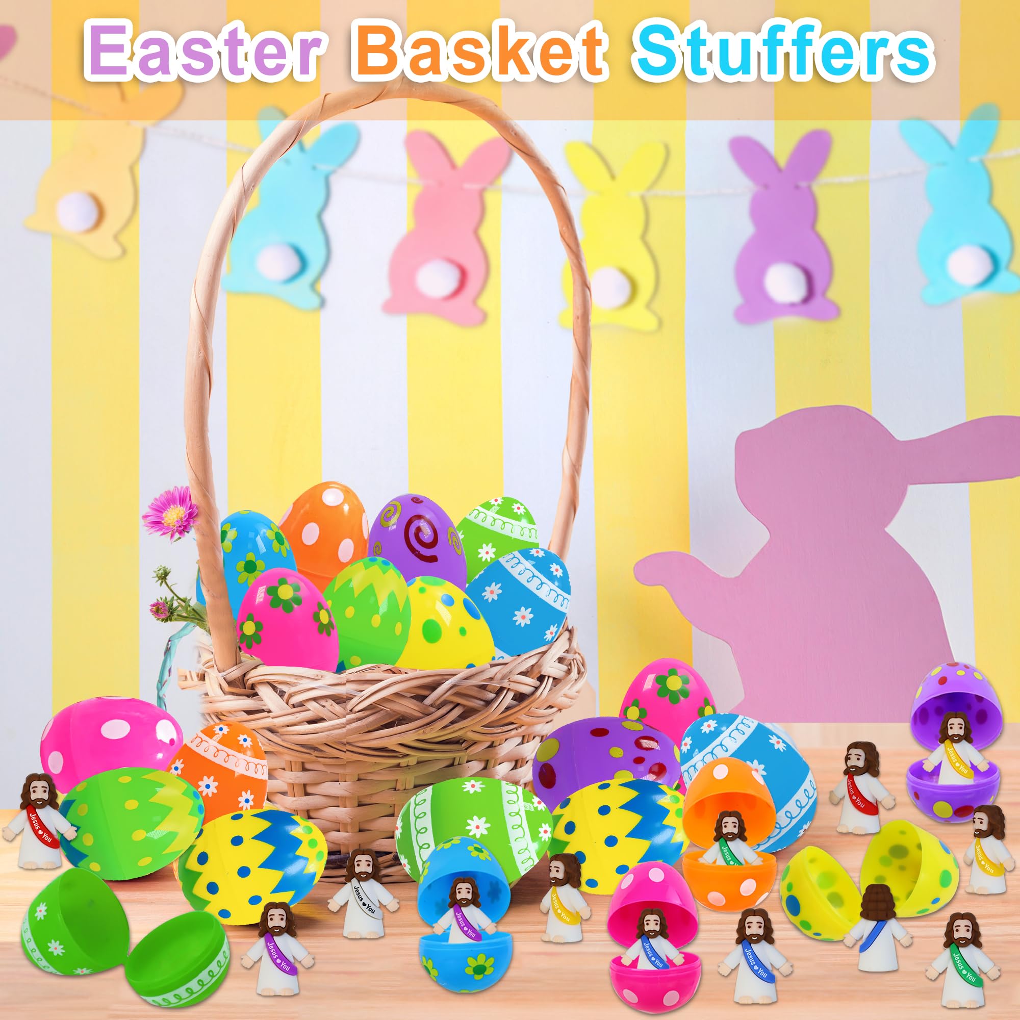 Indoor and outdoor Easter decorations using Bamamon filled eggs.