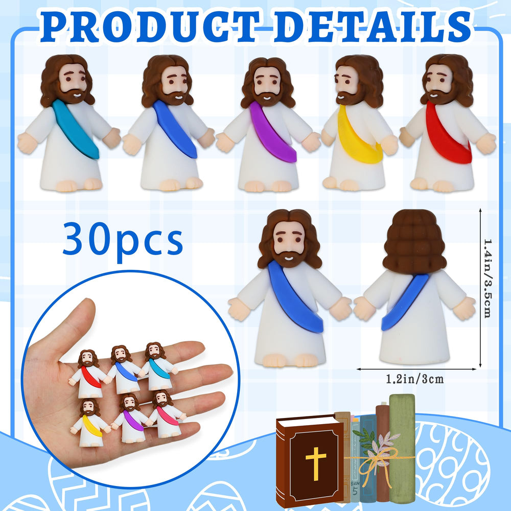 Bamamon PVC Jesus figurines with smooth surface endure playtime and handling.