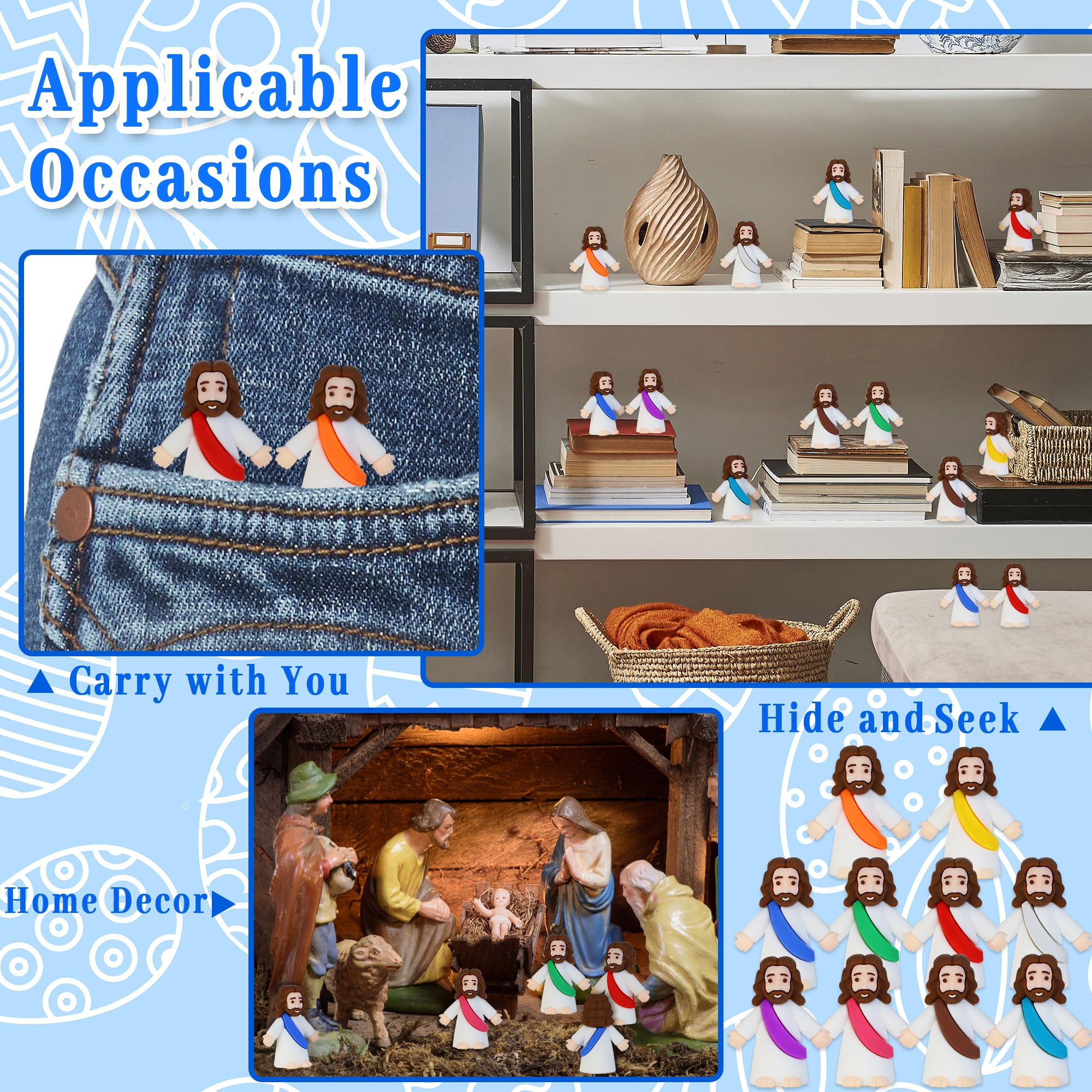 Bamamon religious party favors featuring Jesus figurines suit classroom and events.