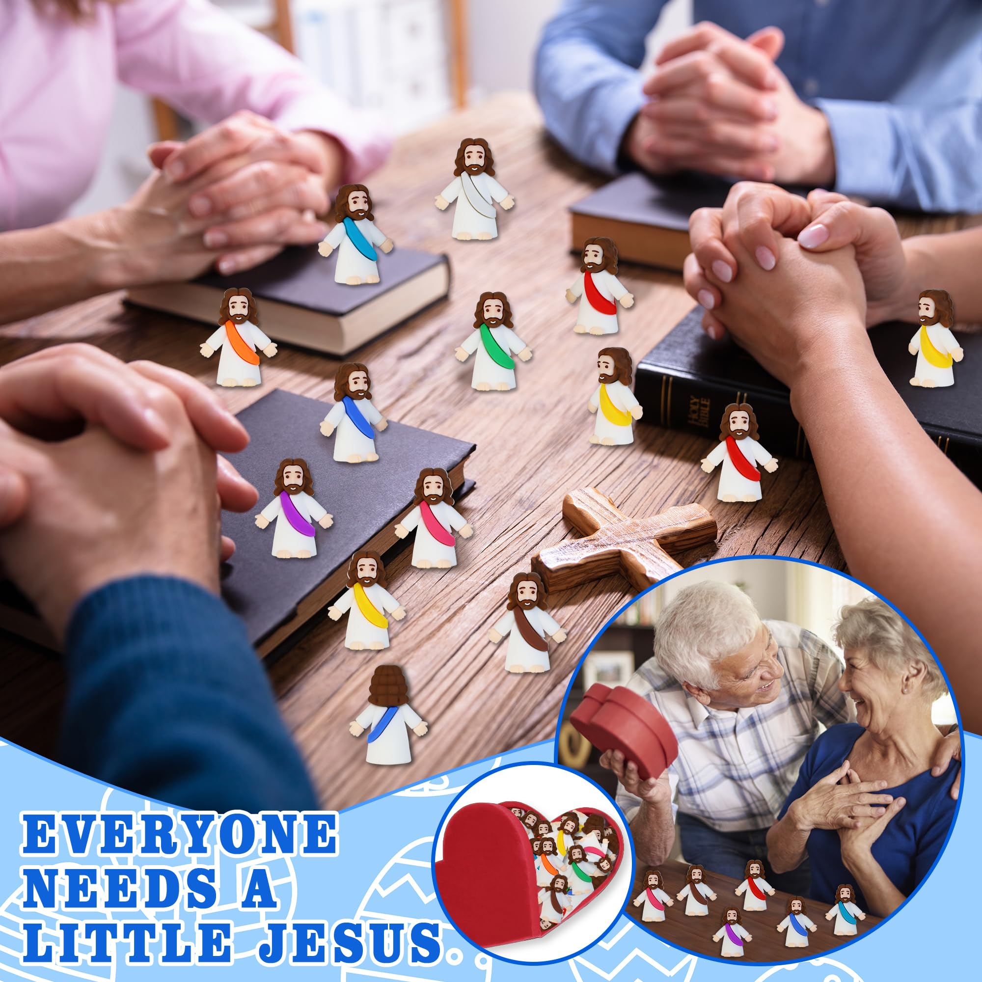 Bamamon Sunday-school crafts Jesus figurines inspire faith-based activities and decor.