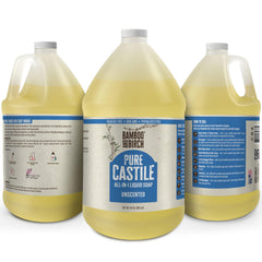 Bamboo and Birch unscented castile soap liquid bottle ideal for sensitive skin.
