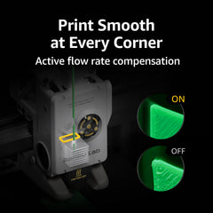 BAMBULAB A1 active flow rate compensation smooths extrusion for consistent surfaces.
