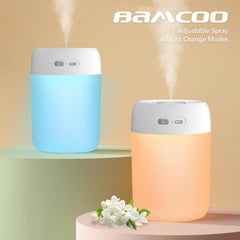 BAMCOO humidifier on bedside table with quiet operation.