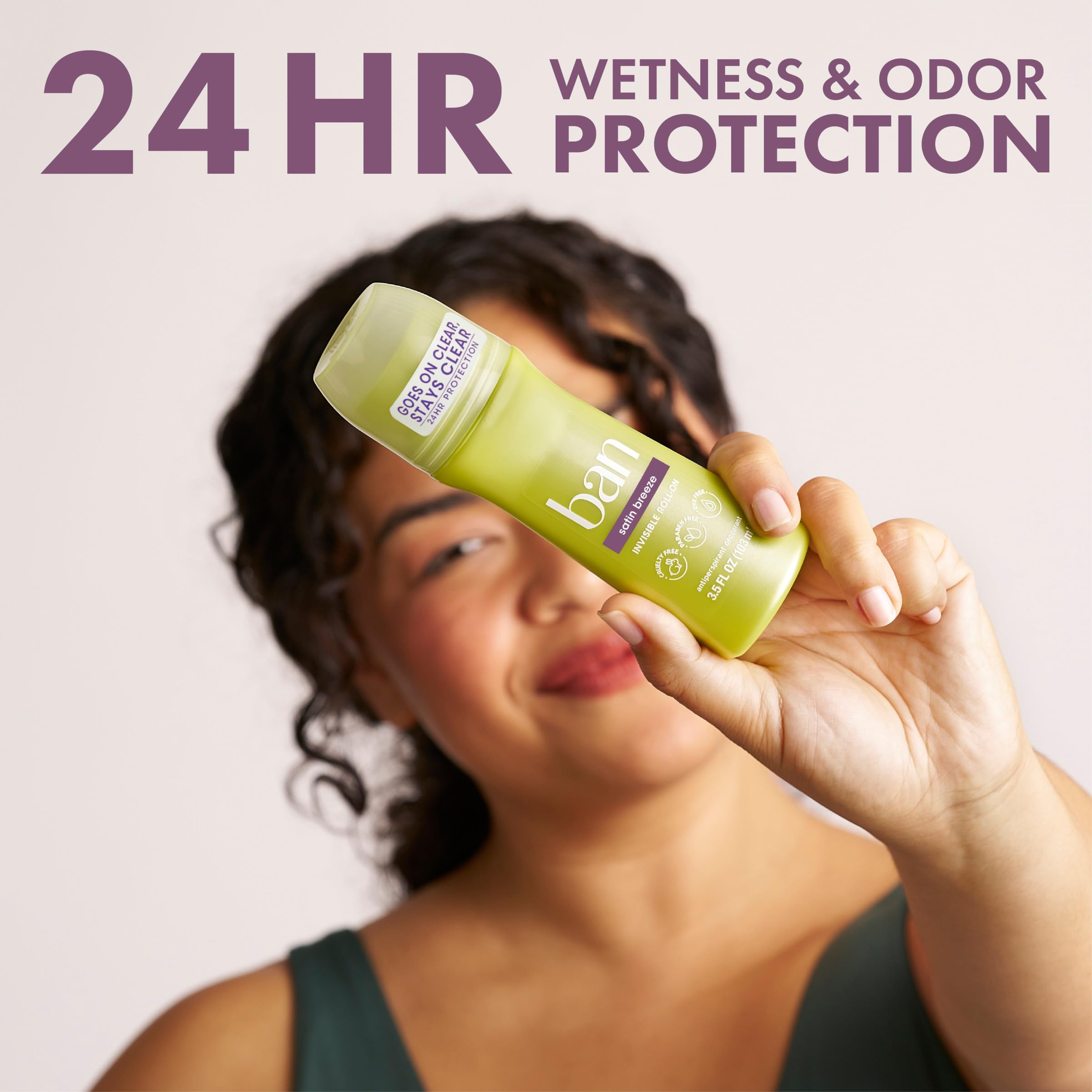 Ban Invisible Roll-On clear-dry-application demonstrates no white marks.