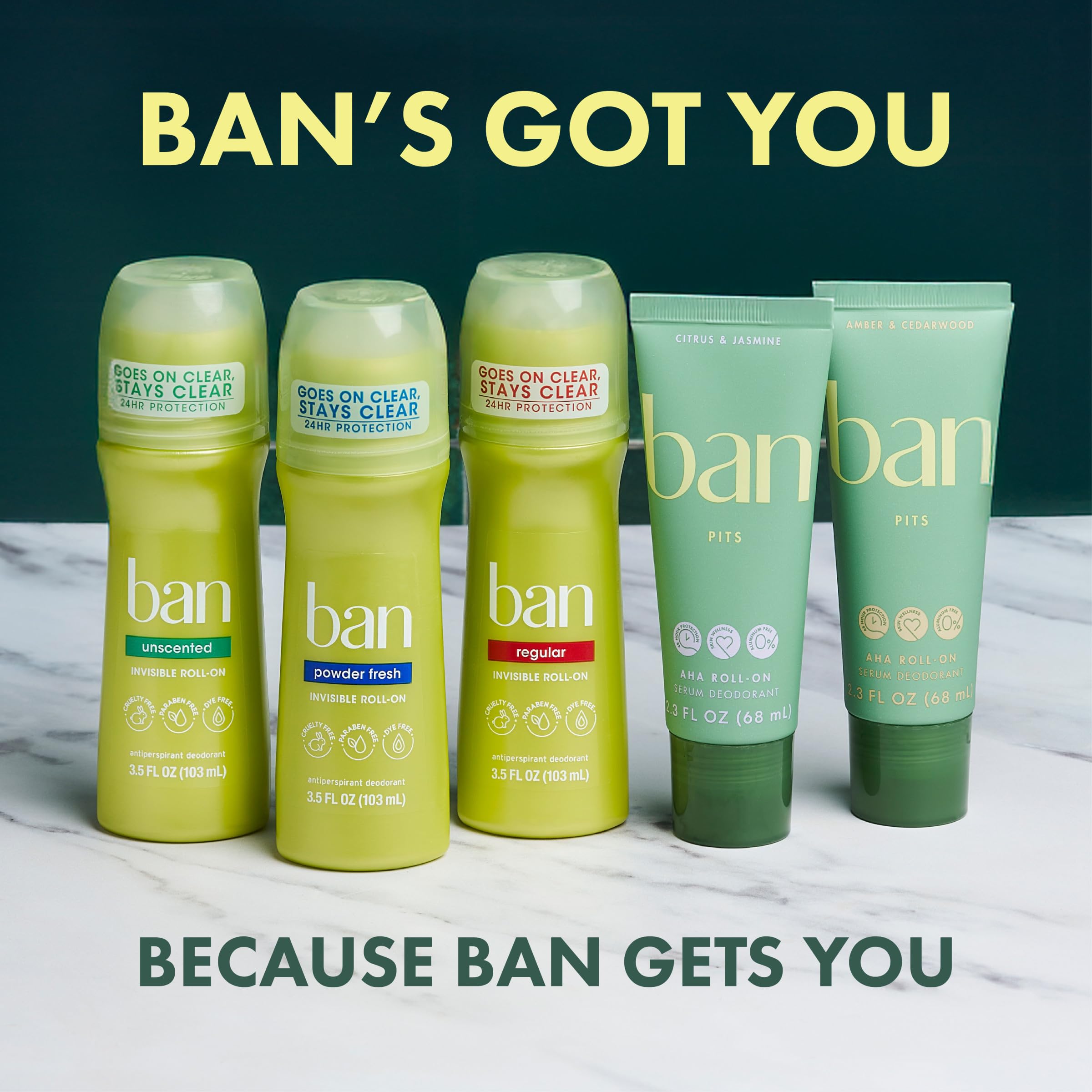 Ban Satin Breeze pack of four keeps you stocked.