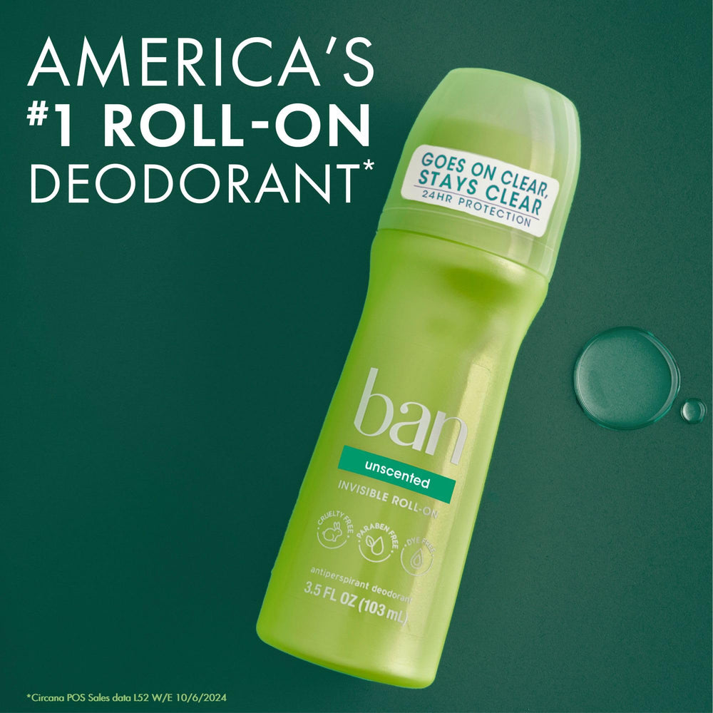 Ban Invisible Roll-On odor-fighting ingredients target bacteria on skin