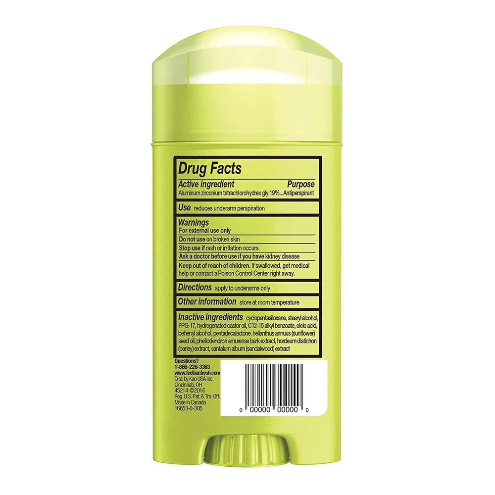 Ban Invisible Solid close-up label highlights fragrance-free, 24-hour protection.