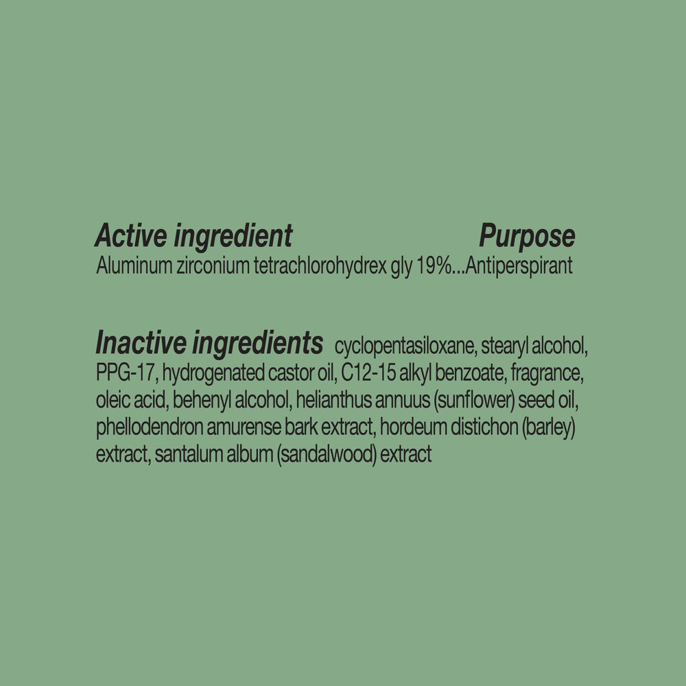 Ban Invisible Solid paraben-free icon reassures a gentle formula for sensitive skin.