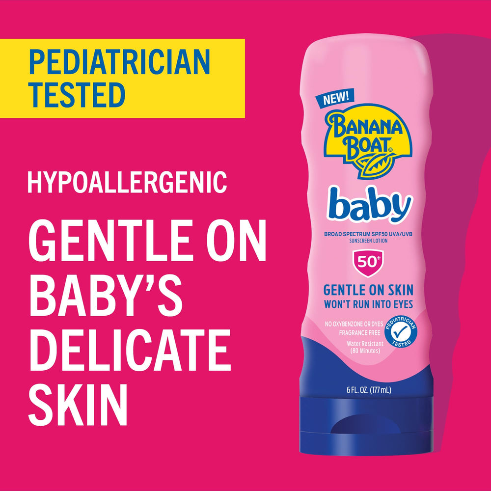 Baby-friendly Banana Boat sunscreen easy to rub in on skin