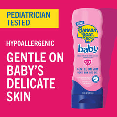 Baby-friendly Banana Boat sunscreen easy to rub in on skin
