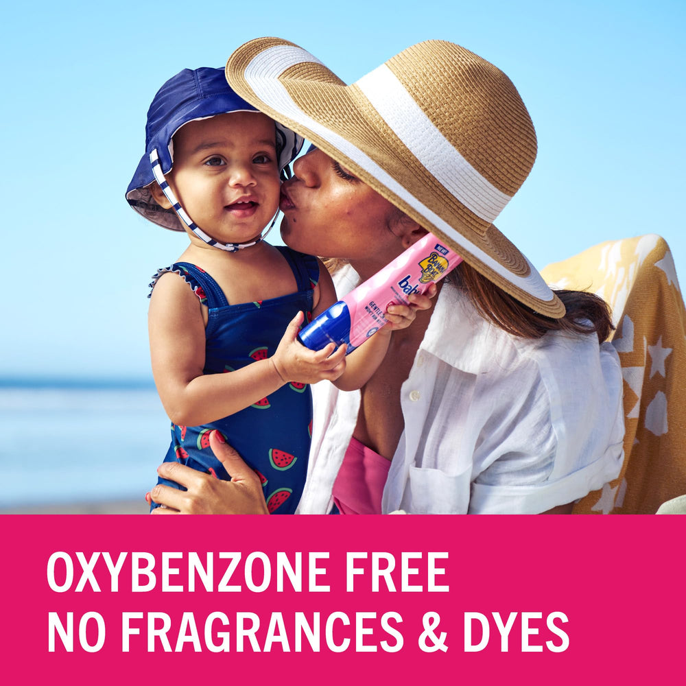 Banana Boat Baby Sunscreen remains on skin during water play