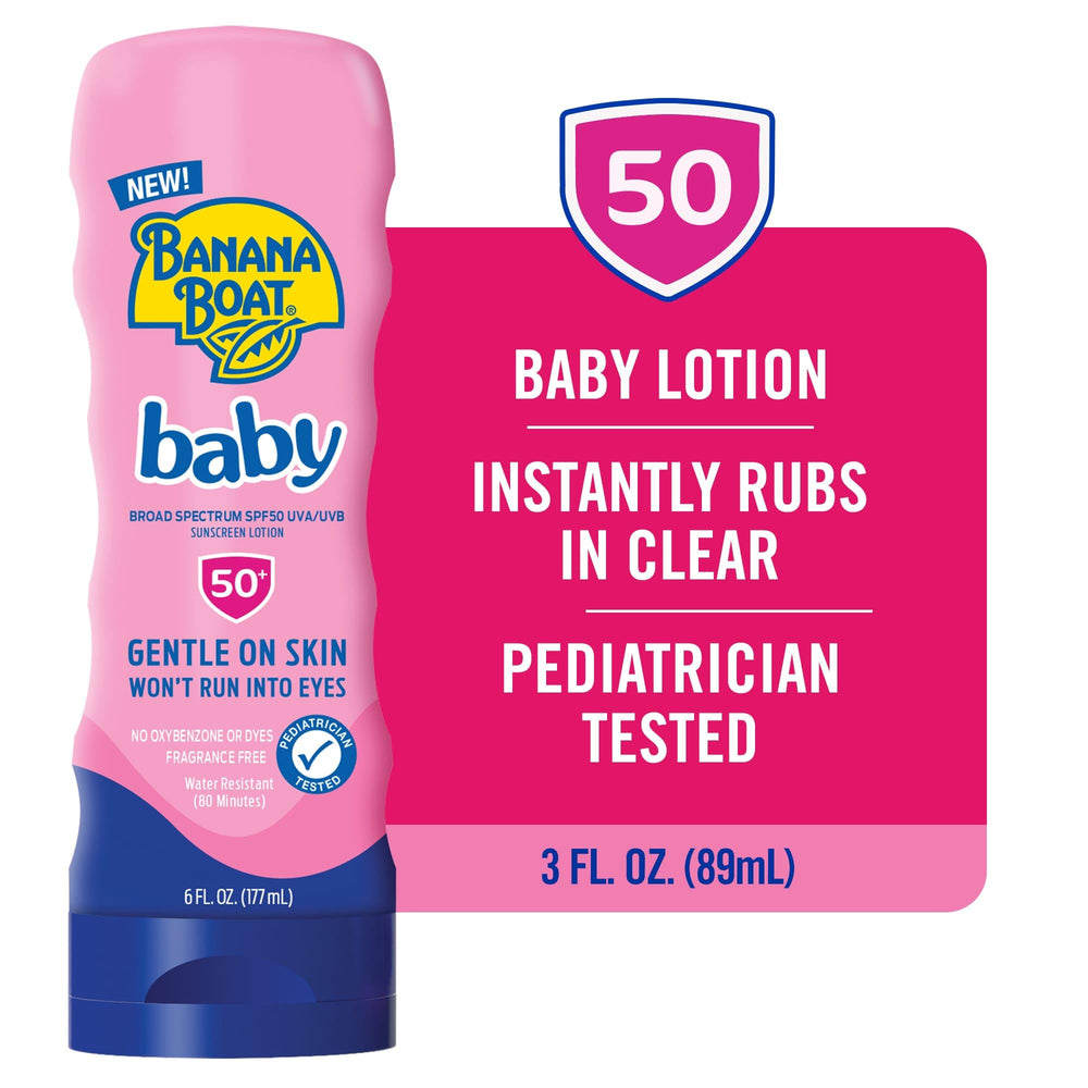 Banana Boat Baby Sunscreen stays away from eyes
