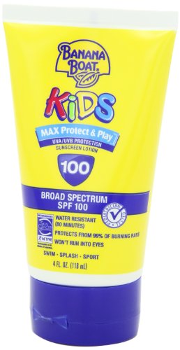 Banana Boat Kids Max Protect Play SPF100 graph communicates protection levels clearly.
