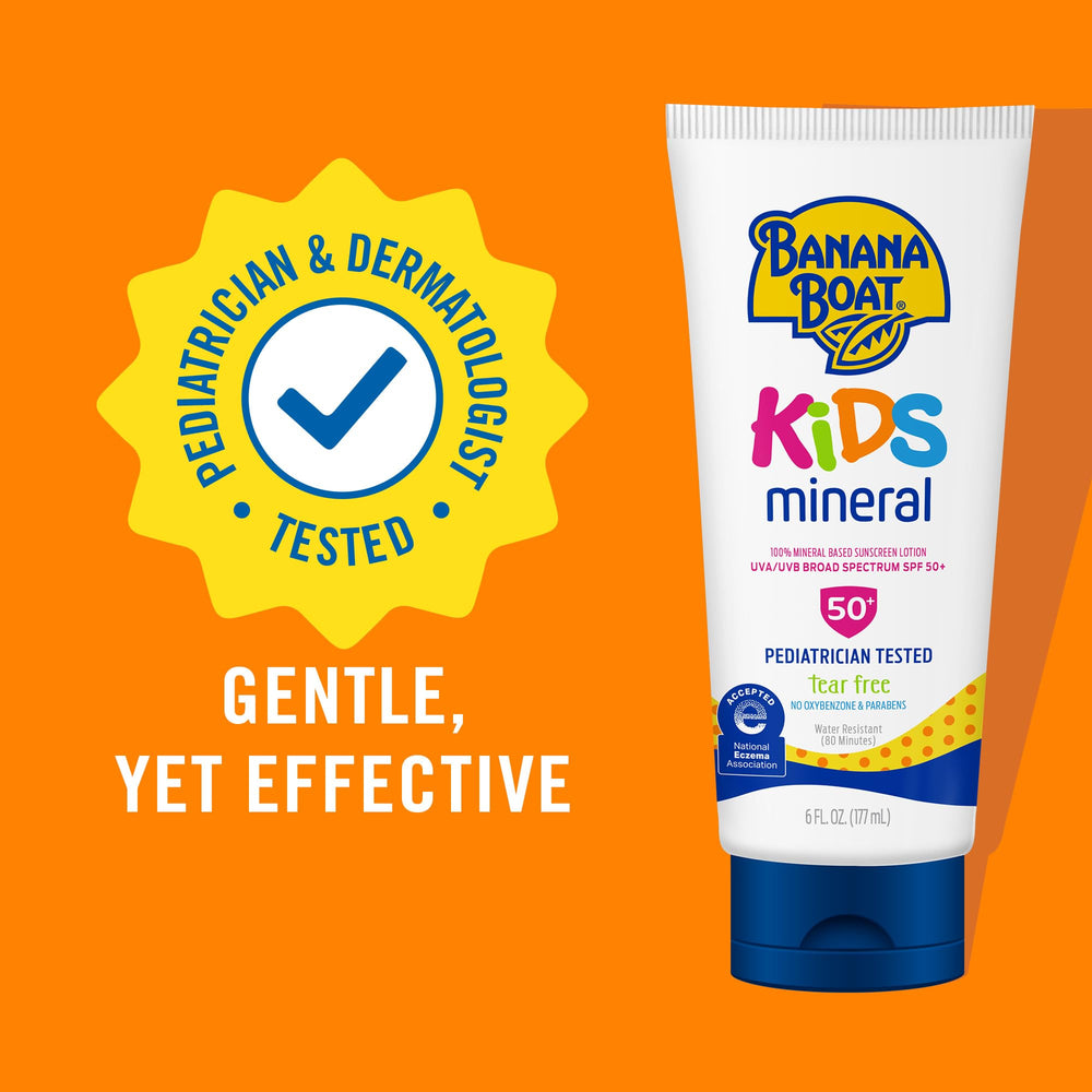 Banana Boat Kids Mineral Sunscreen Lotion smooth-application for easy rub-in