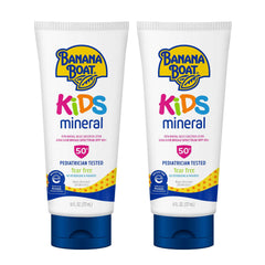 Banana Boat Kids Mineral Sunscreen Lotion SPF 50 bottle protecting kids outdoors