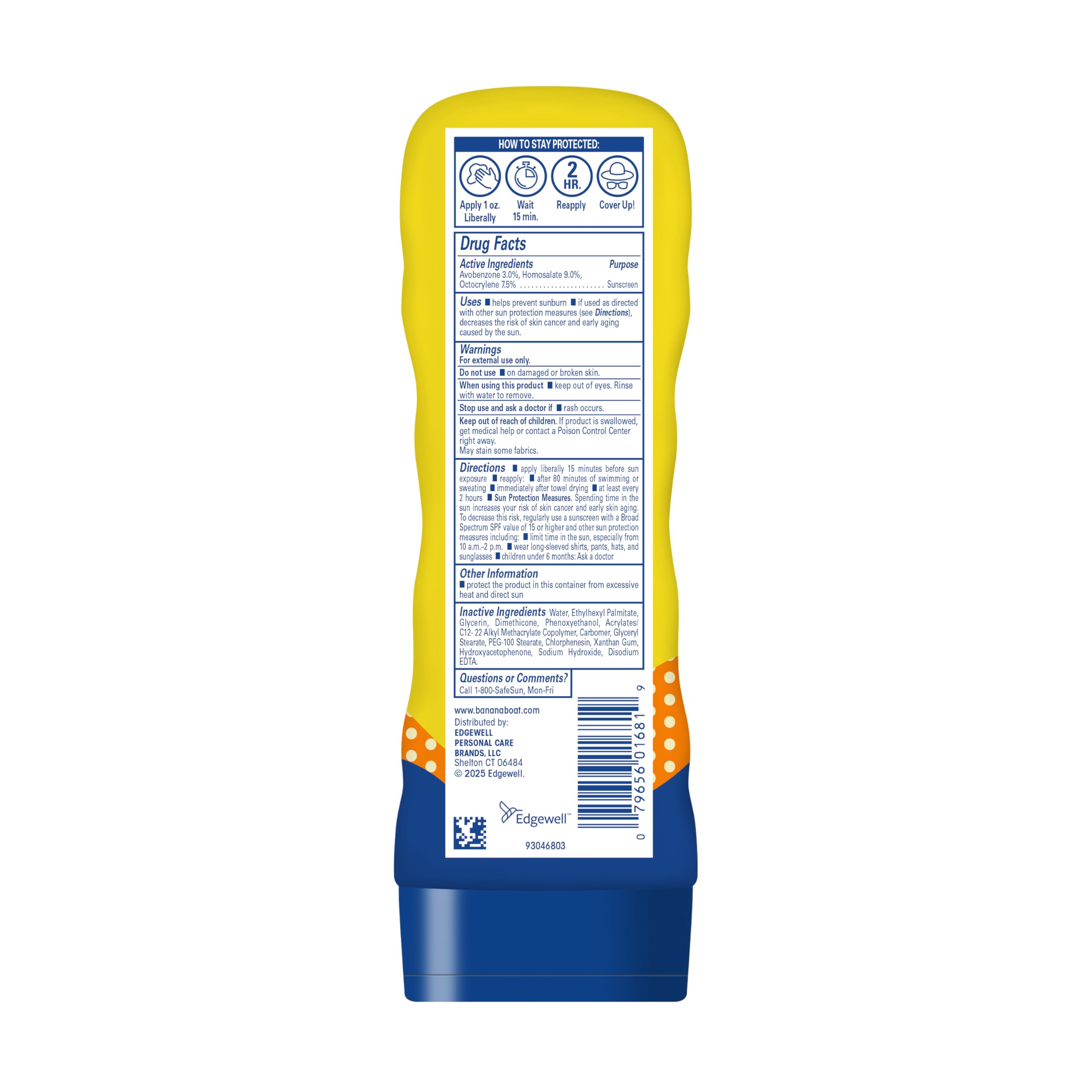 Banana Boat Kids Sport Lotion SPF 50, eye-safe formula for kids during play.