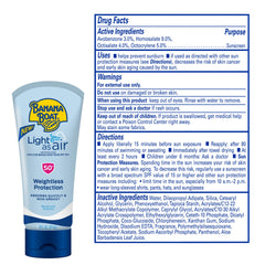 Applying Banana Boat Light As Air SPF 50 with a fast, clear rub-in.