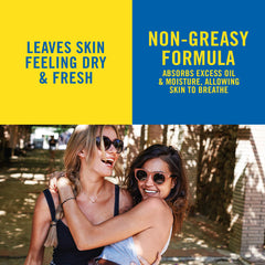 Water-resistant up to 80 minutes, Banana Boat Light As Air SPF 50 on skin.