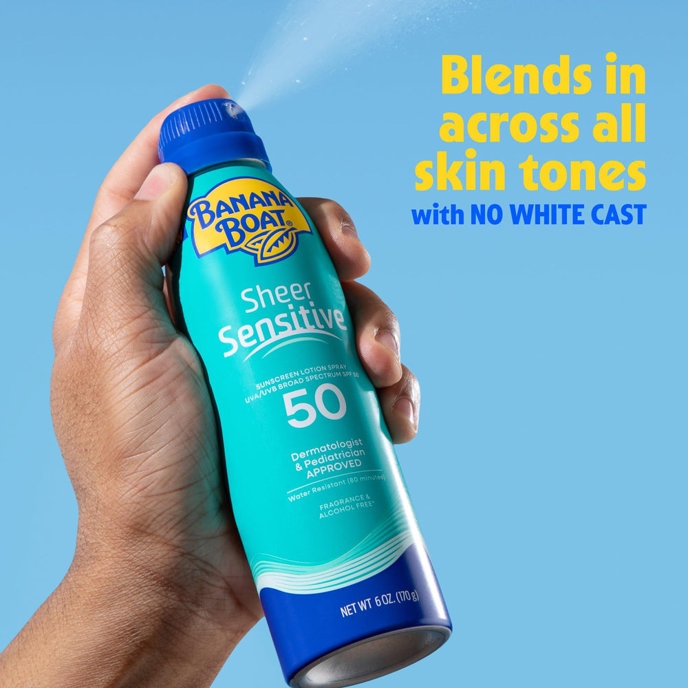 Banana Boat Sheer Sensitive for daily wear during outdoor activities.