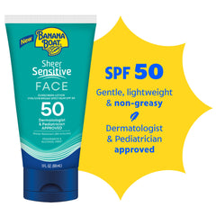 Banana Boat Sheer Sensitive Face Lotion SPF 50 texture close-up during application