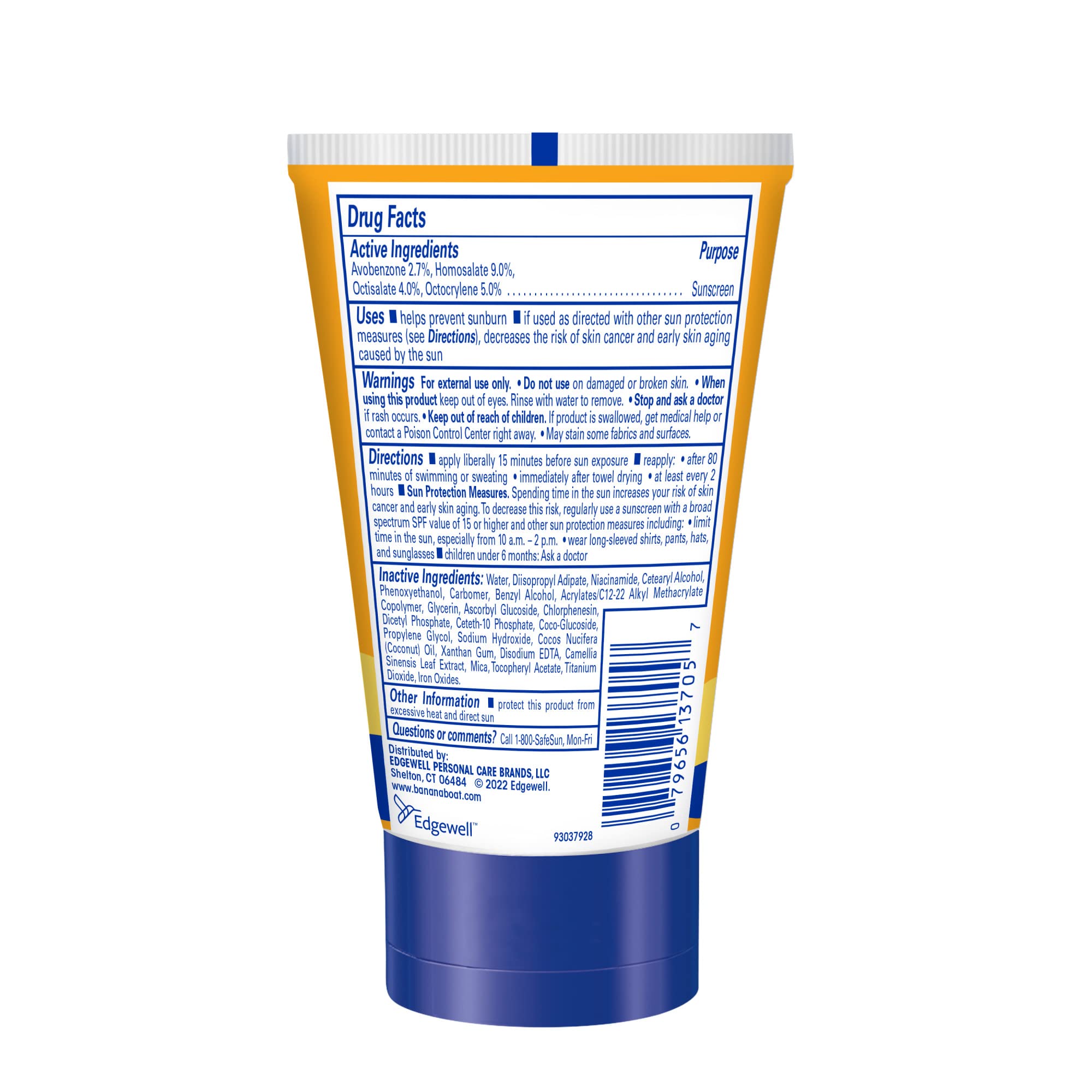 Banana Boat SPF50 sunscreen texture close-up, non-greasy feel under makeup.