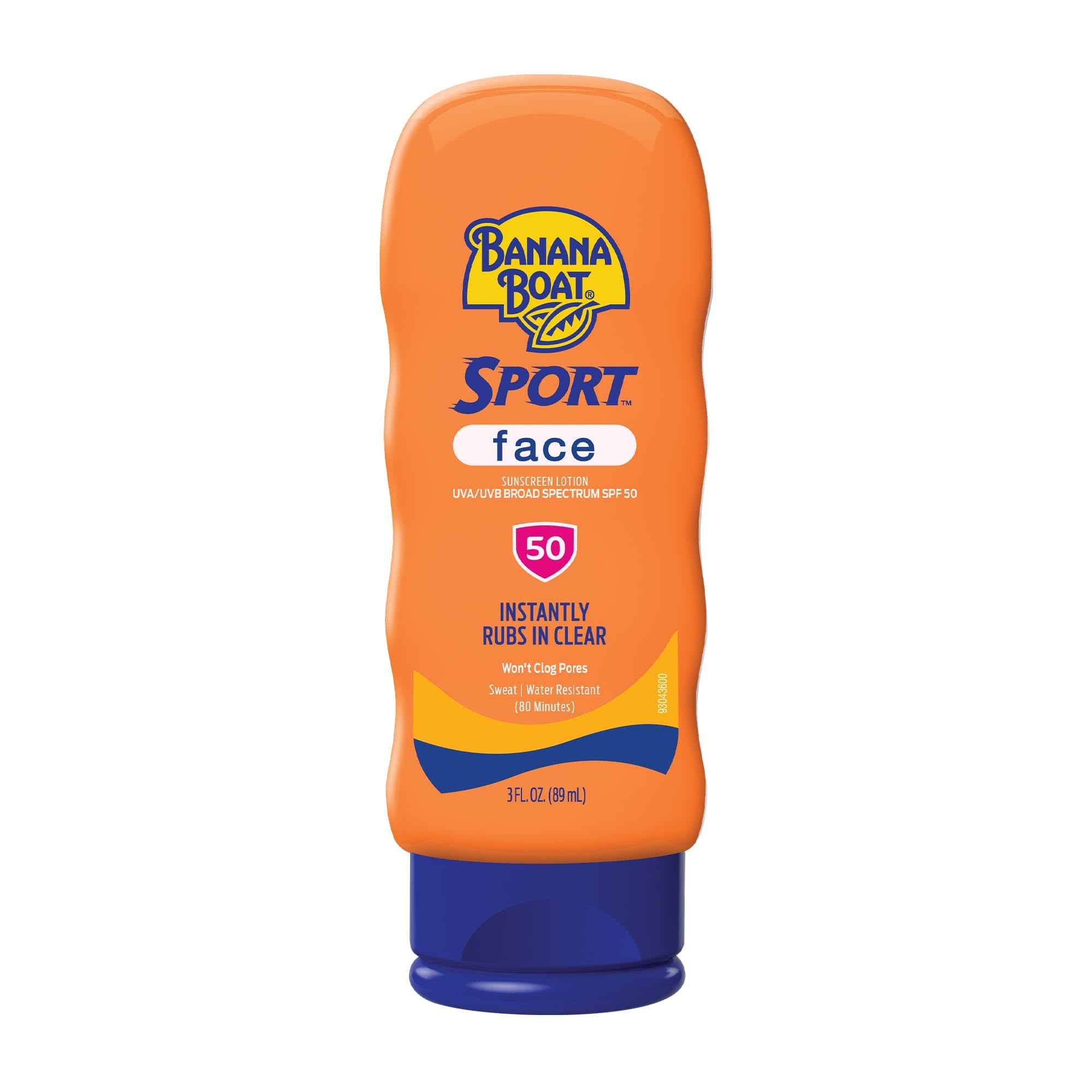 Banana Boat Sport Face SPF 50 application demonstrates quick clear rub in