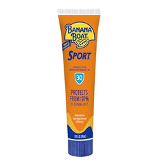 Banana Boat Sport Ultra SPF 30 travel-size bottle for trips and outdoors.