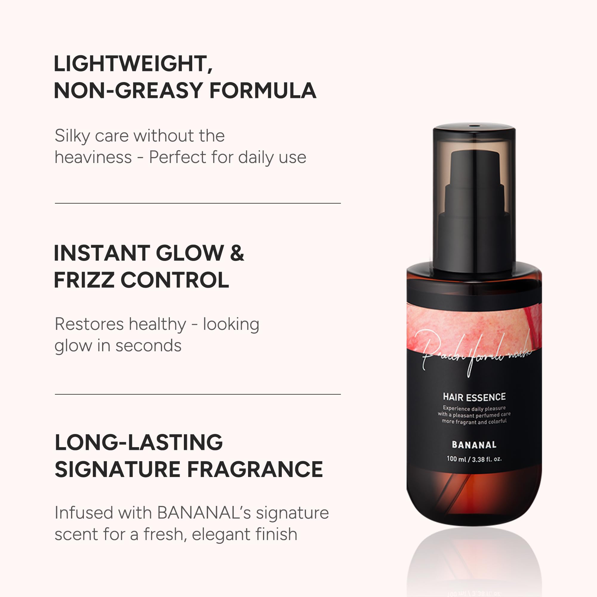 BANANAL Glass Hair Shine focus, delivers glossy finish and frizz control for smoother hair.