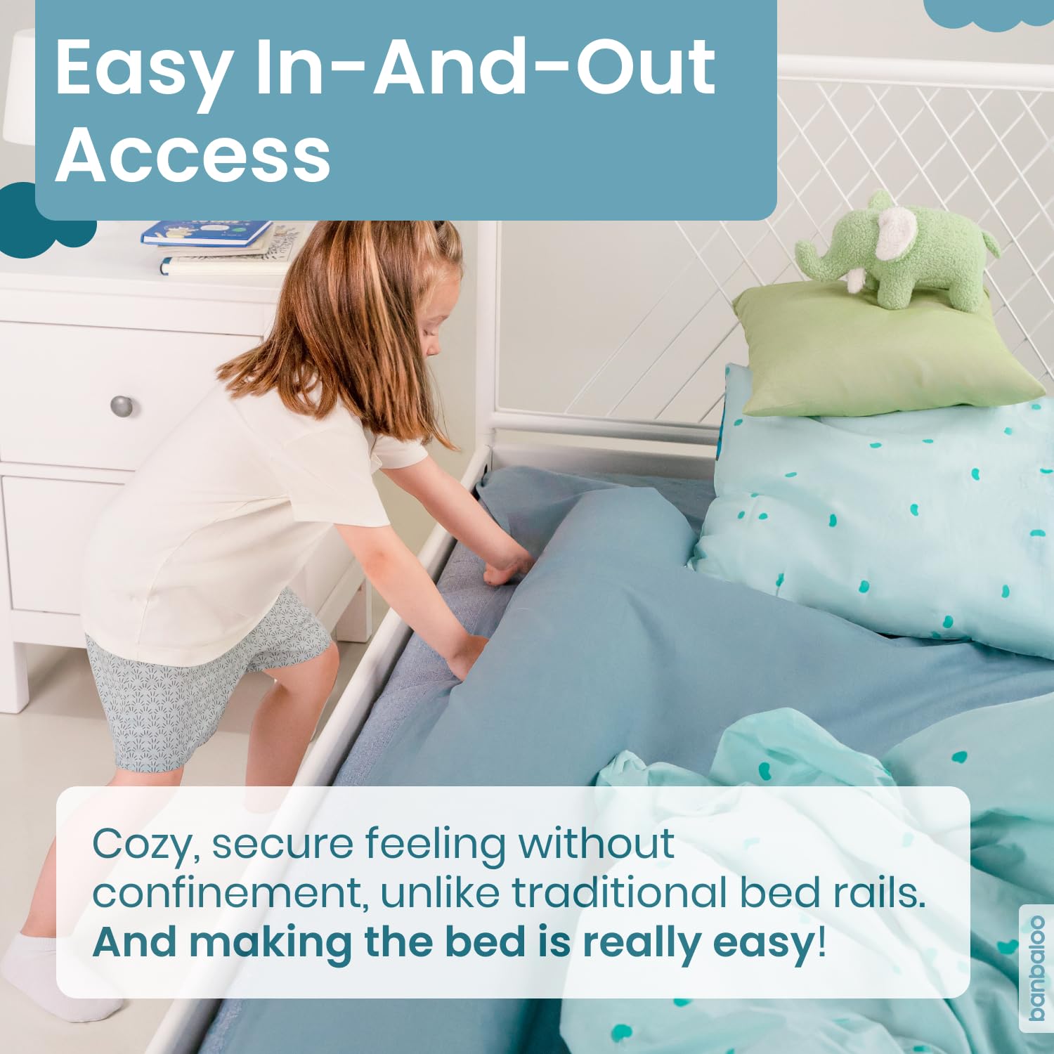 BANBALOO hypoallergenic cover removable, machine washable for hygiene and care.