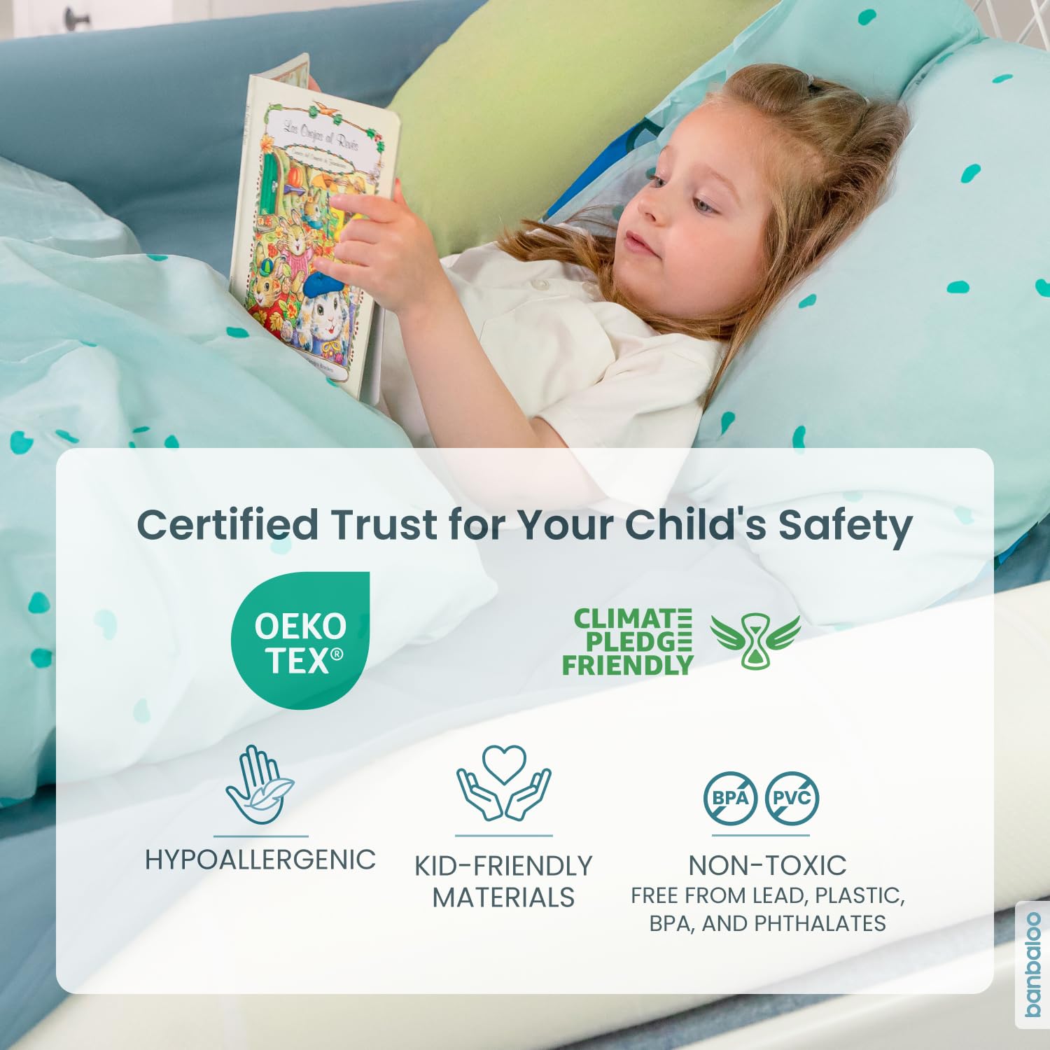 BANBALOO helps toddlers rest with a soft guard.
