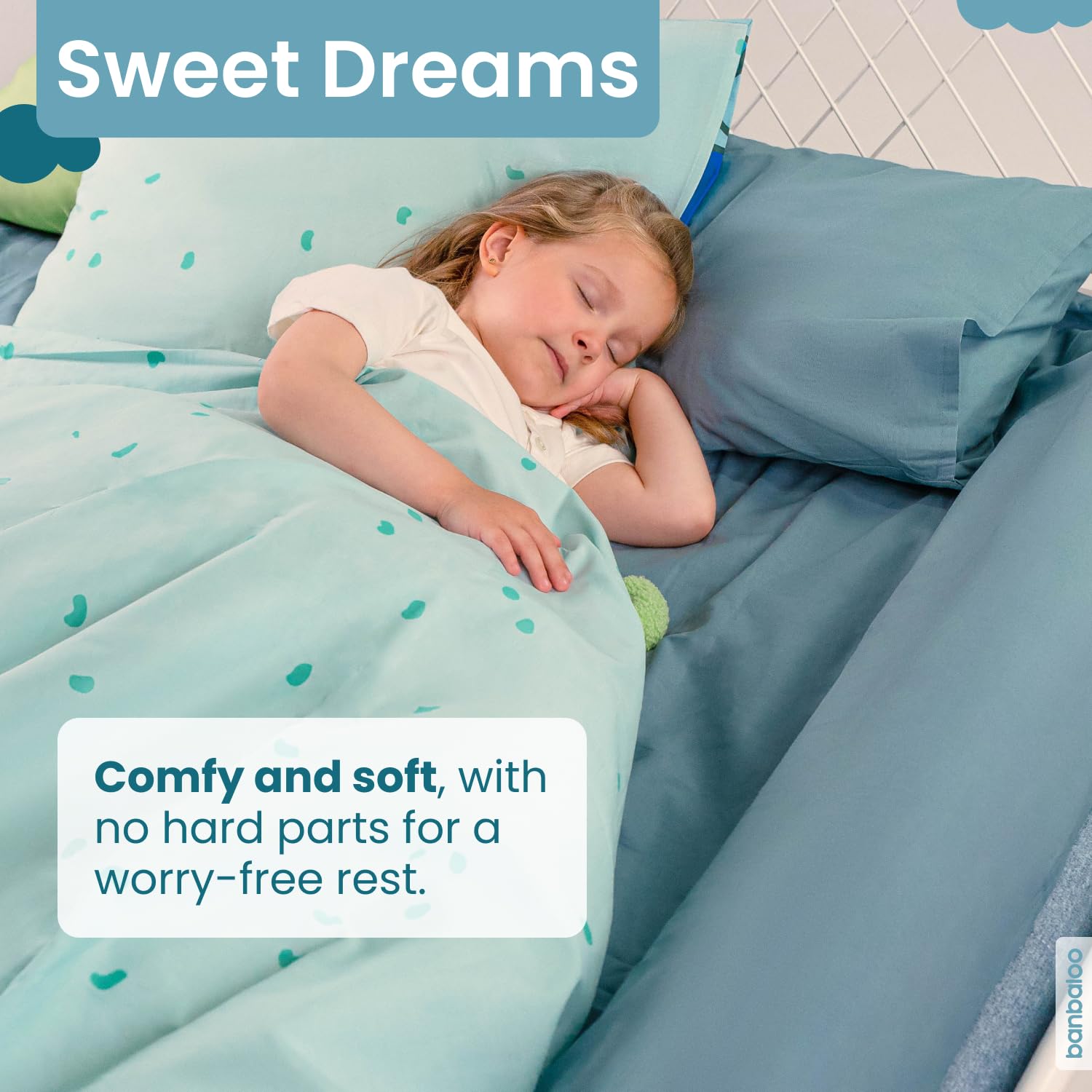 BANBALOO works with twin and full beds for versatility.