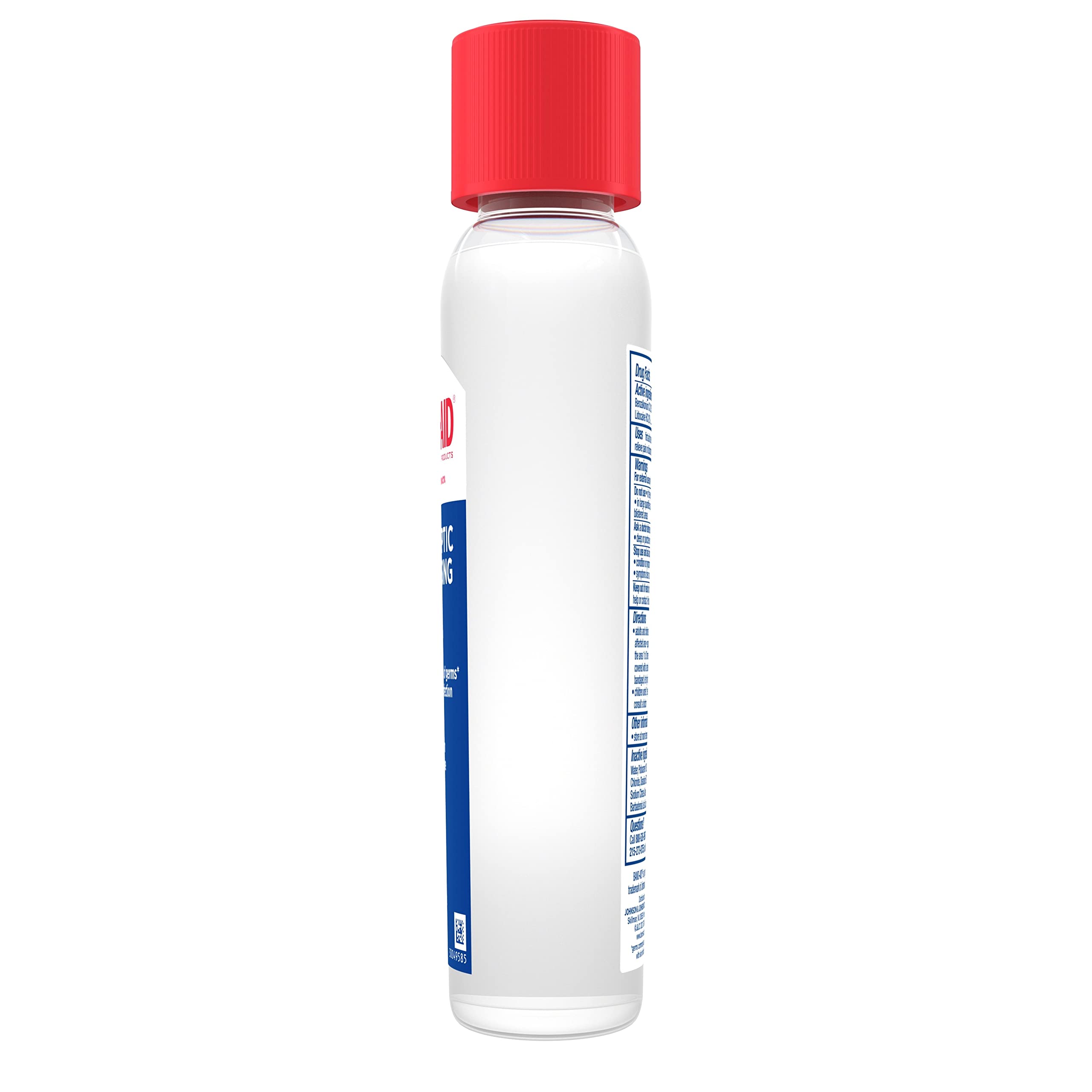 Band-Aid antiseptic cleansing liquid stored safely on a shelf.