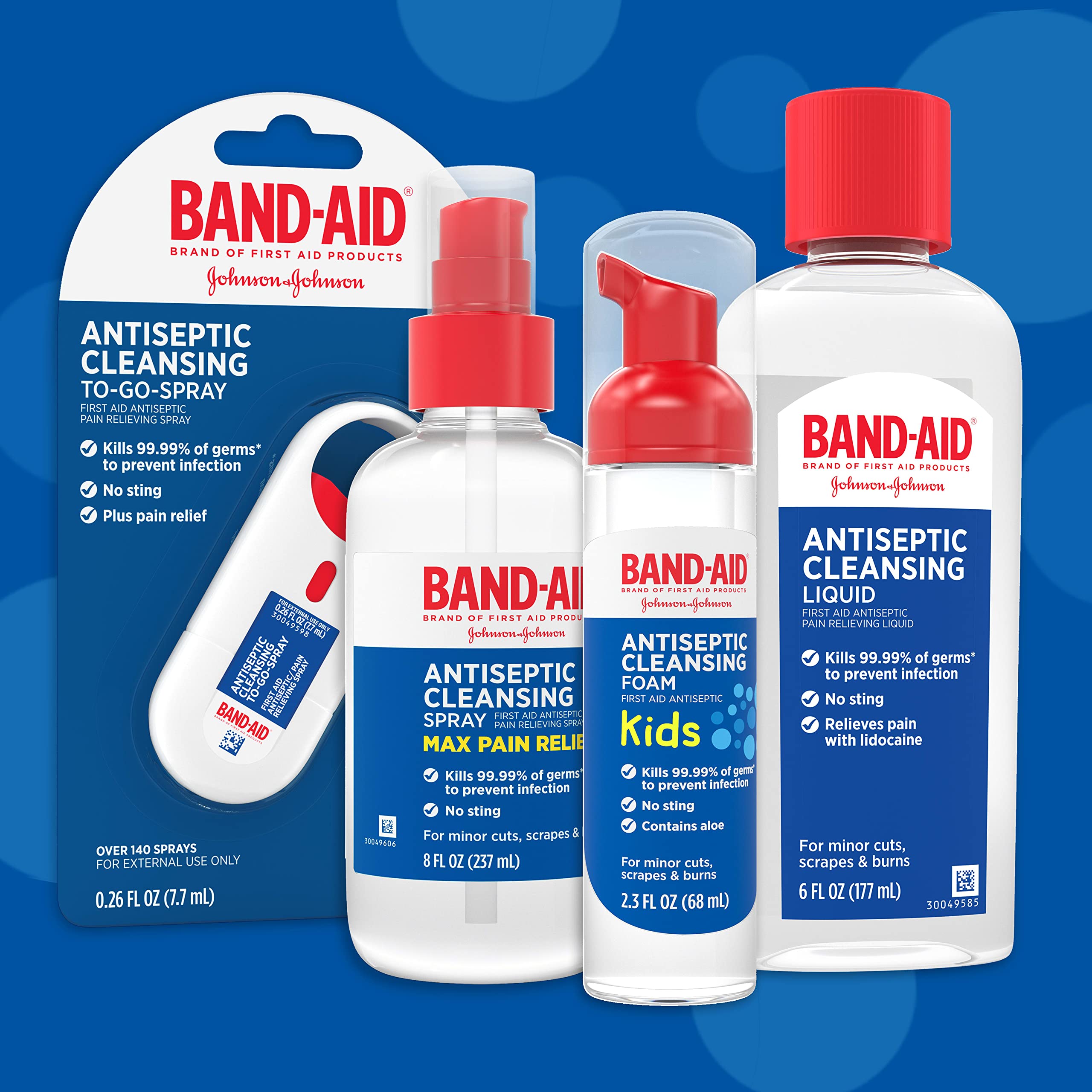 Band-Aid Brand antiseptic cleansing foam kids aloe formula supports gentle care.