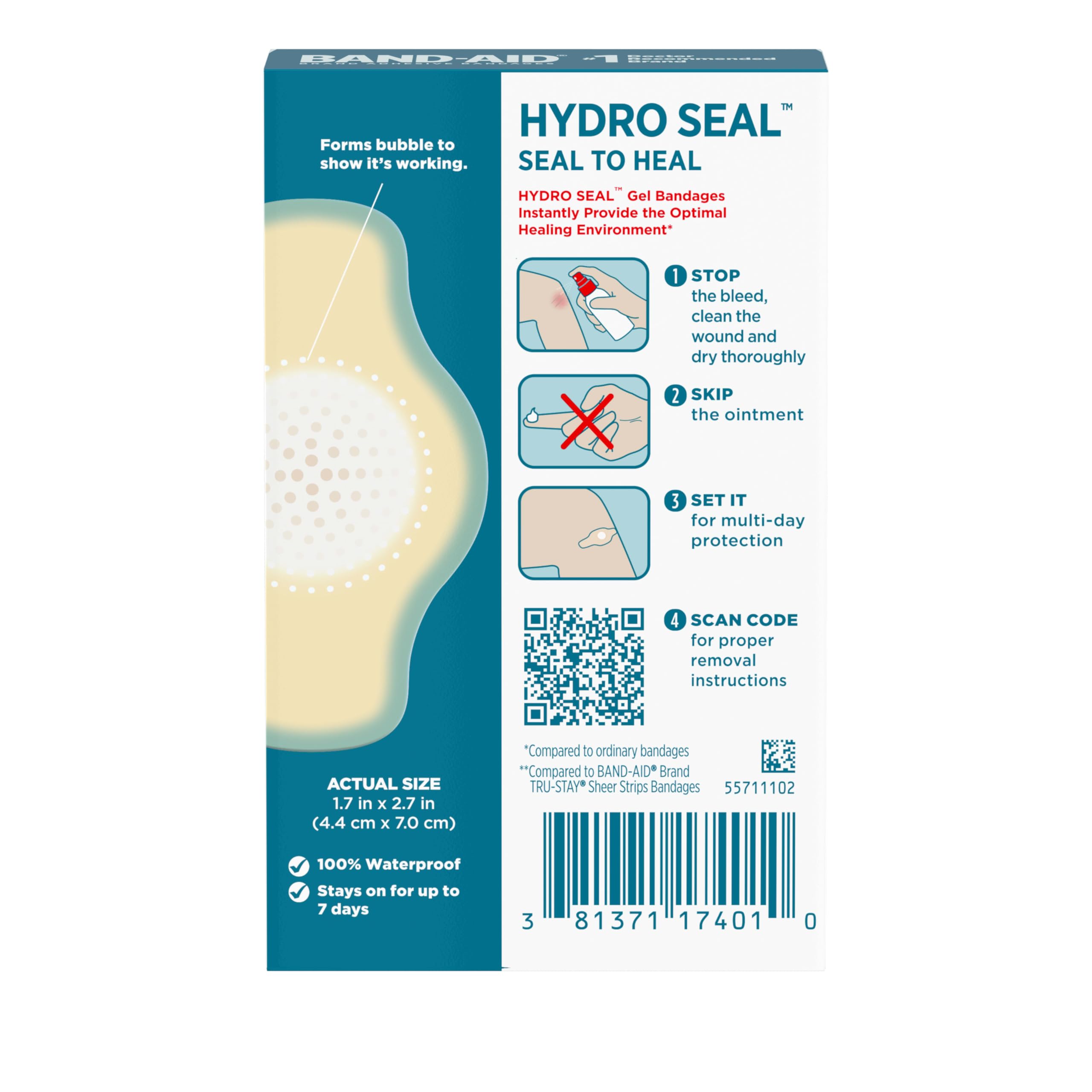 Band-Aid Hydro Seal 6-count pack for at-home first aid kits.