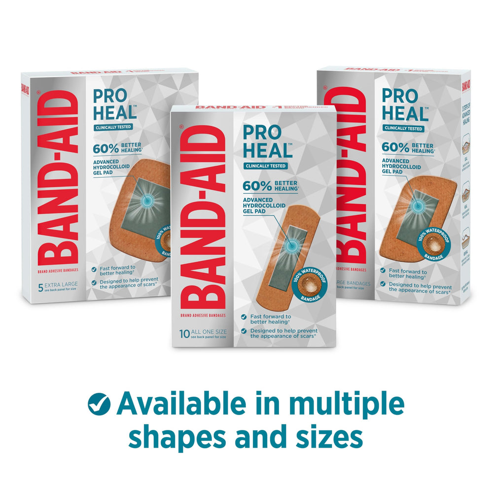 Clinically tested Band-Aid Pro Heal badge indicating improved healing potential
