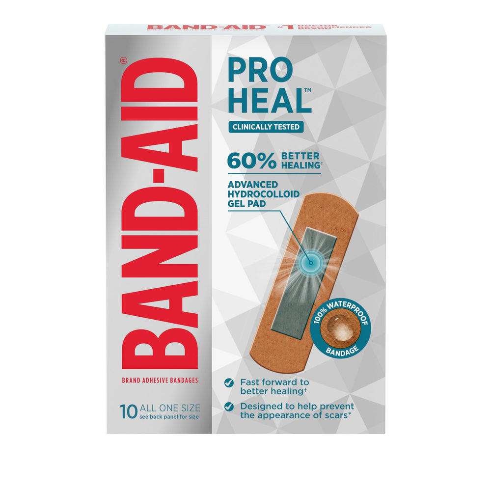 One-size Band-Aid Pro Heal design fits most minor wounds for home use.
