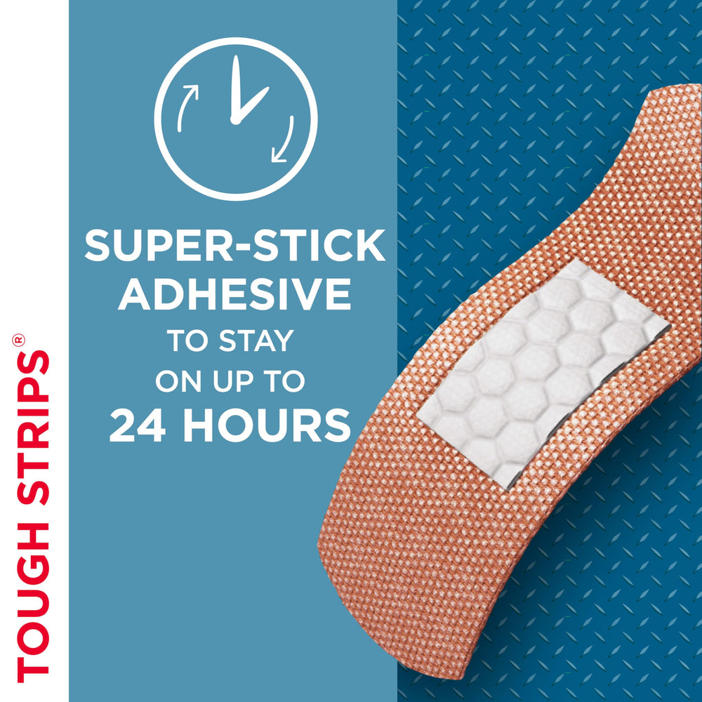 Band-Aid Tough Strips non-stick Quilt-Aid pad cushions wounds