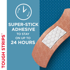 Band-Aid Tough Strips non-stick Quilt-Aid pad cushions wounds